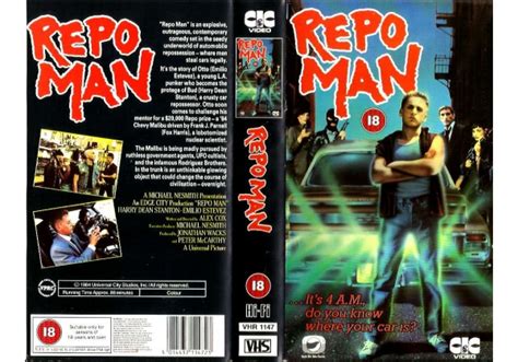 Repo Man On Cic Video United Kingdom Vhs Videotape