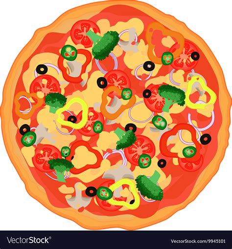 Vegetable Pizza Royalty Free Vector Image Vectorstock