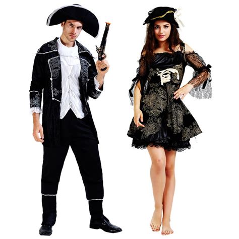 Adult Pirate Halloween Costumes Women Fancy Dress Man Pirates Outfits