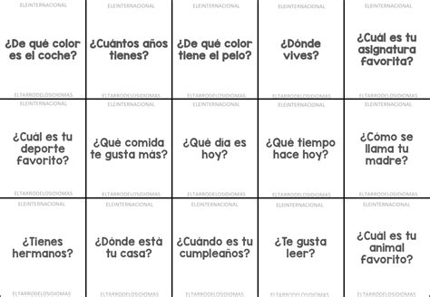 Juego Para Hablar En Clase De Ele Actividades Para Mejorar La