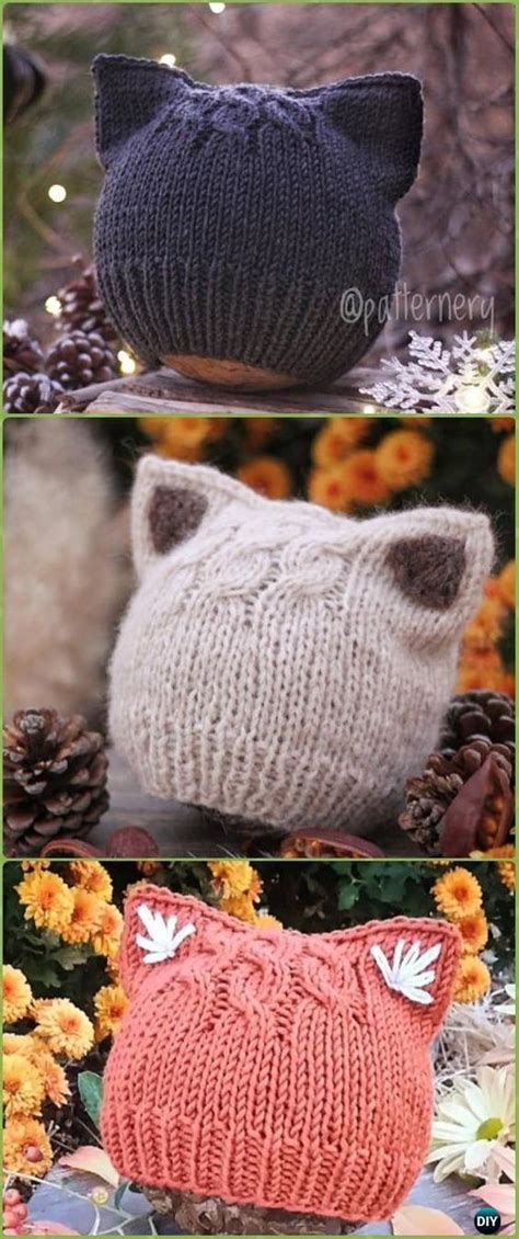 The hat is knitted very easy, and will not take much of your time. Kitty Cat Hat Knitting Patterns Size Baby to Adult Free ...