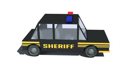 Cartoon Sheriff Car 3d Model By Murtazaboyraz