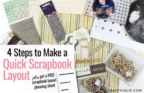 4 Steps To Make A Quick Scrapbook Layout · Crafty Julie