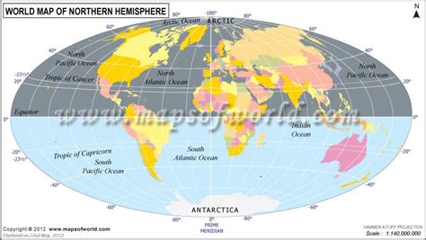 World Map Hemispheres Labeled