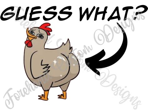 Guess What Chicken Butt Digital Design Funny Sublimation Dtf Tumbler Etsy Australia