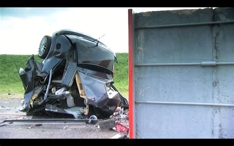 Watch What Happens When A Car Hits A Wall At 120 Mph