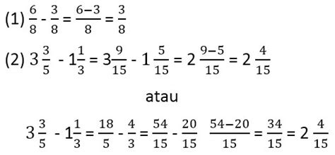 18 Operasi Hitung Penjumlahan Dan Pengurangan Berbagai Pecahan
