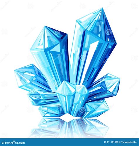 Blue Ice Crystal Vector Illustration Stock Vector Illustration Of