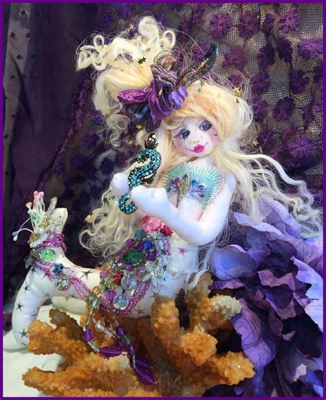 Ooak Mermaid Art Doll Sea Carnival Mermaid Cloth Soft Sculpture Doll By