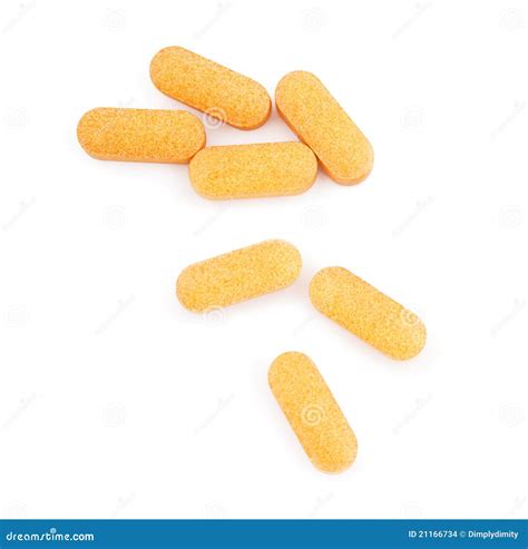 Orange Medical Pills Stock Photo Image Of Color Isolated 21166734