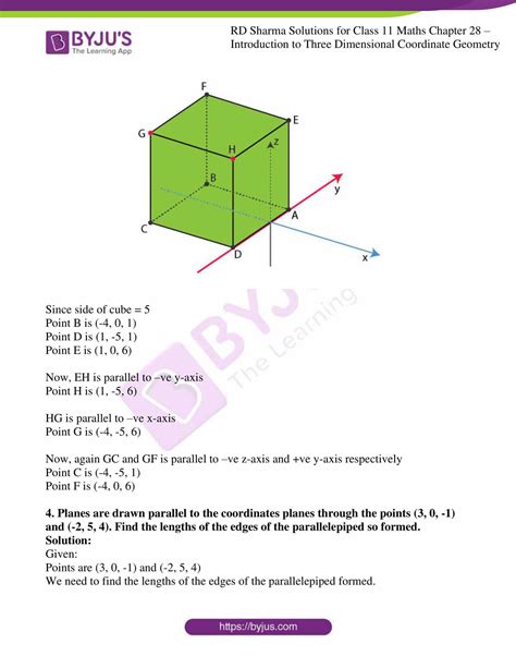 Rd Sharma Solutions For Class 11 Chapter 28 Introduction To Three