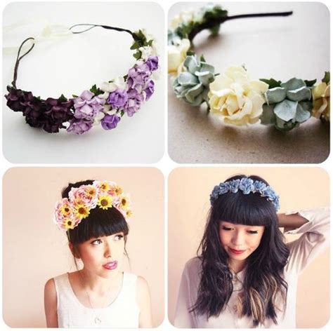 Four Pictures Of Different Types Of Flower Crowns