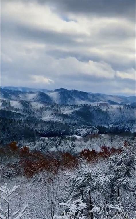 The Great Smoky Mountains National Park In Tennessee After The 1st Snow