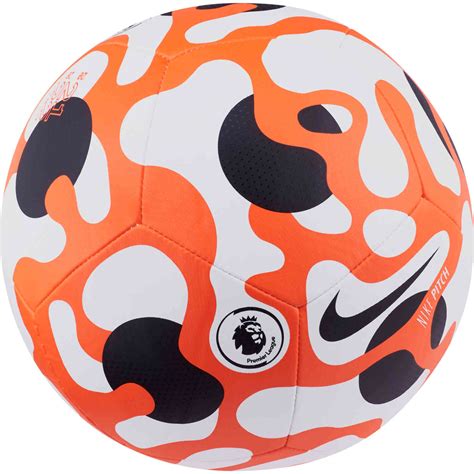 Nike Premier League Pitch Practice Soccer Ball White And Hyper Crimson