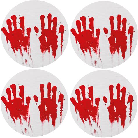 Bloody Handprints Halloween Coaster Tenstickers