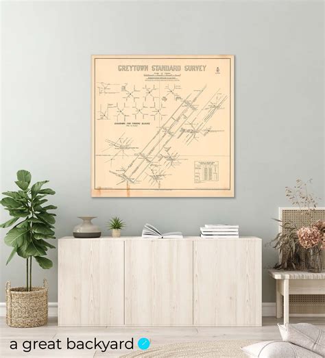 Vintage Greytown Standard Survey Map On Acrylic Or Acm A Great