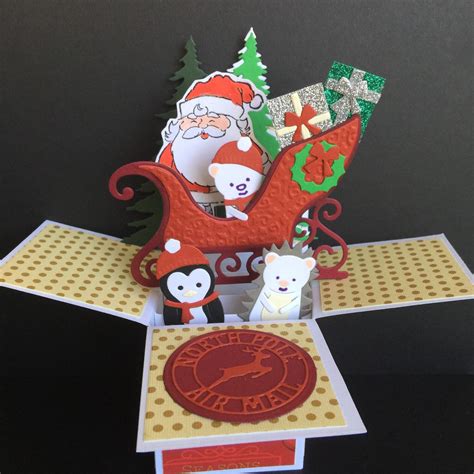 Here Comes Santa Claus This Pop Up Card Is Filled With Wonderful