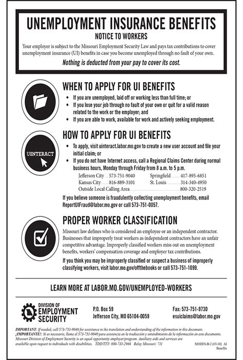 This online system is available for filing new claims monday through sunday, 7:30 am to 7:30 pm. Missouri's Unemployment Insurance Posting Gets New Look - Compliance Poster Company