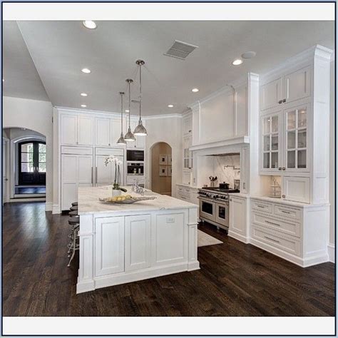 White Kitchen Cabinets With Dark Hardwood Floors Dark Hardwood Floors