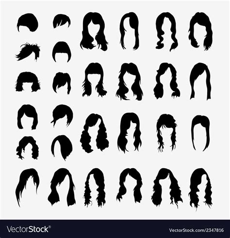 Set Of Womens Hairstyles Royalty Free Vector Image Fantasy Character Female Character Design