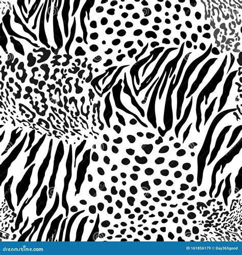 Tiger Leopard Texture Seamless Animal Pattern Cartoon Vector