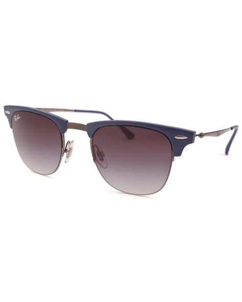ray ban clubmaster round blue sunglasses in blue save 53 lyst
