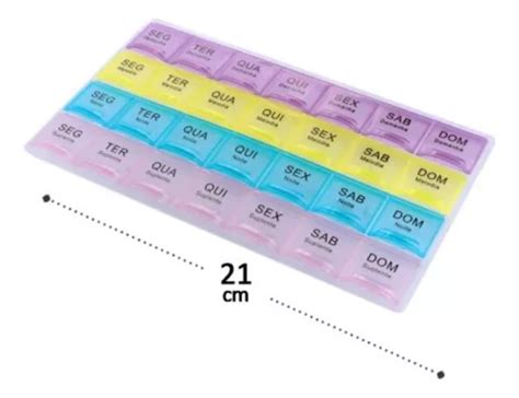 Porta Comprimidos Organizador Semanal Mensal 28 Divisórias Parcelamento sem juros
