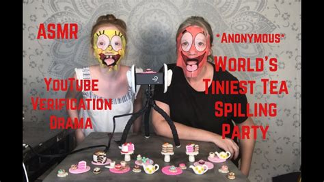 asmr anonymous youtubers hold tiniest tea spillin party youtube revoking verification badges
