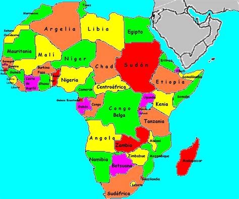 Nombres De Paises Del Continente Africano Mapa