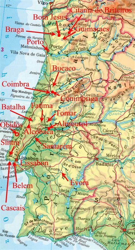 Karte portugal, landkarte, satellitenbilder und hybridansicht. start portugal