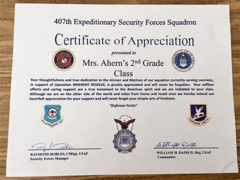 Air Force Spouse Letter Of Appreciation Usaf Letter O