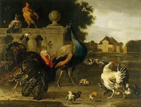 A Turkey Cock And Other Birds In A Garden Art Uk