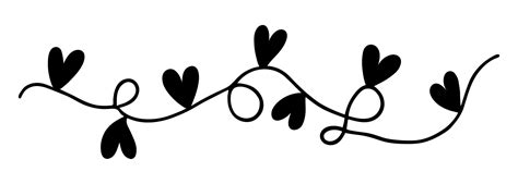 Festive Garland With Hearts Simple Vector Icon Hand Drawn Doodle
