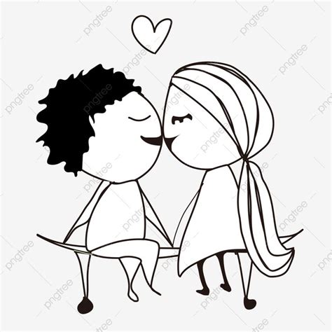 Cartoon Kissing Stick Figure Couple Free Illustration Cartoon Cartoon