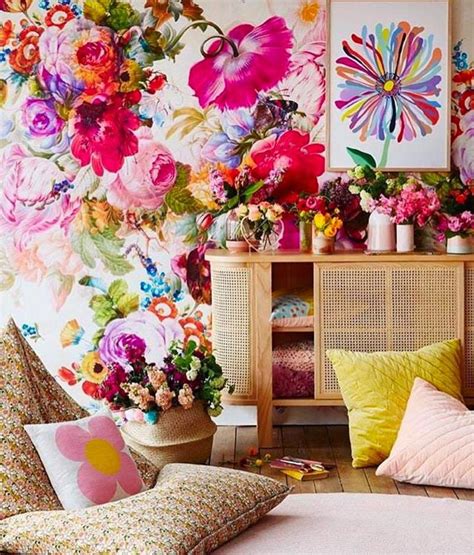 Bloom Boom Large Floral Wall Mural By Back To The Wall Back To The