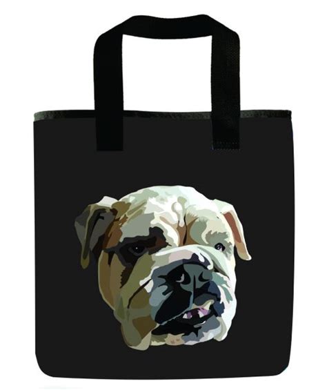 English Bulldog Grocery Bag In Gray Scrappy Products