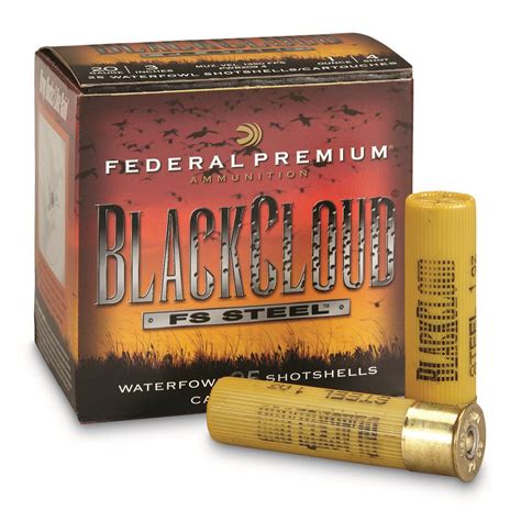 Federal Premium Black Cloud Fs Steel 20 Gauge 3 Shot Shells 25