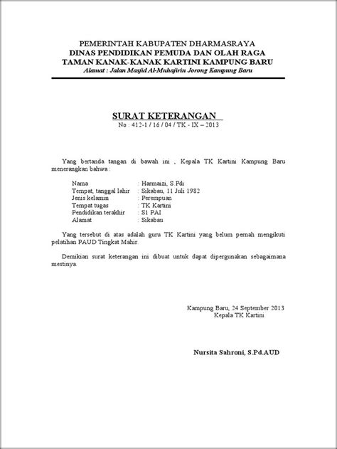 Contoh Surat Keterangan Mengikuti Kkg Surat Keterangan Desain Free