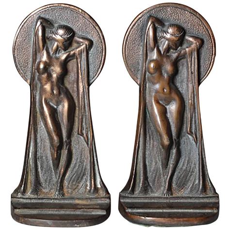 Art Deco Bronze Nude Bookends At 1stdibs