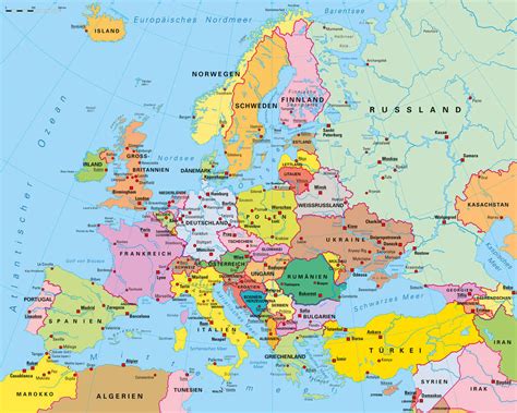 Länder in europa liste der länder europas. Leinwanddruck Staaten Europas - lerspi.de