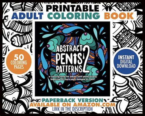 Abstract Penis Patterns 2 Penis Coloring Book 50 Printable Etsy
