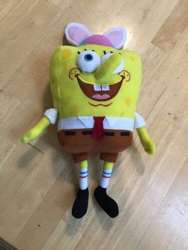 2004 Viacom Spongebob Squarepants Bunny Ears Easter Plush Stuffed Toy