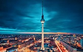 Berlin Tower Buildings Sunset Timelapse cities skyscrapers sky clouds ...