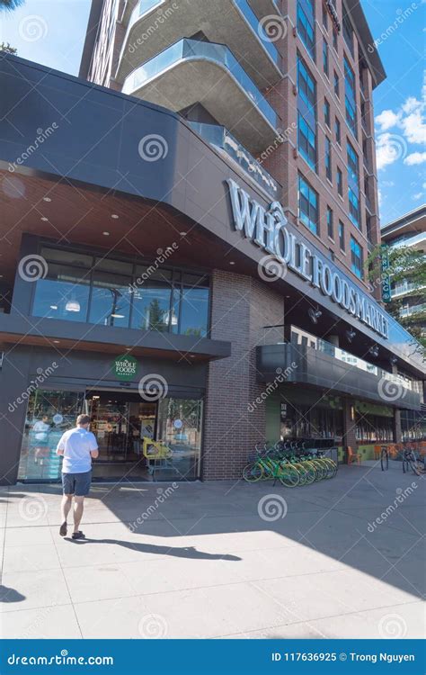 Entrance To Whole Foods Market Store In Downtown Dallas Texas