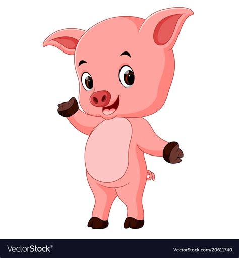 Funny Pig Cartoon Royalty Free Vector Image Vectorstock