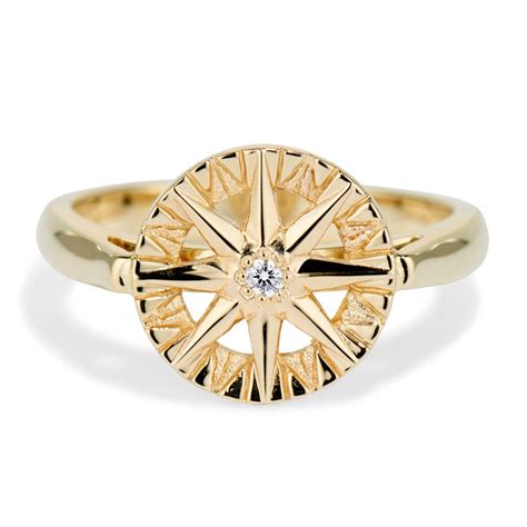 Compass Rose Ring With Diamond Brown Goldsmiths