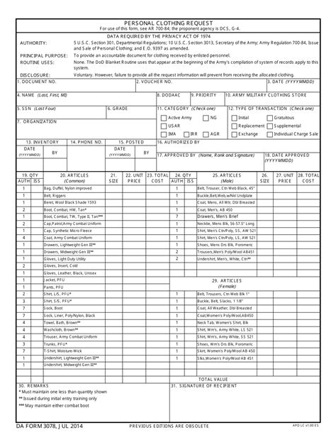 Da Form 3078 Fill Out Sign Online And Download Fillable Pdf