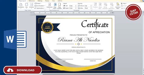 Certificates are one of the best way to appreciate someone for their achievements and success. Template Sertifikat : Download Desain Sertifikat Dengan Ms ...