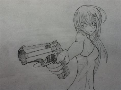 Anime Girl With Gun By Jammasterjanime On Deviantart
