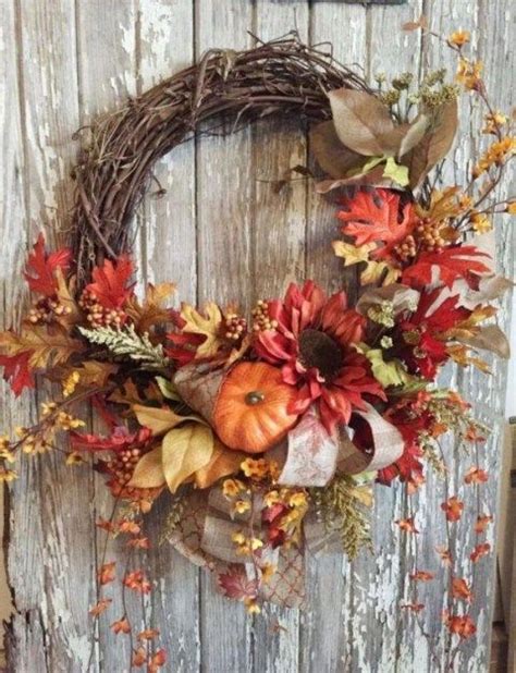 29 Diy To Make Fall Wreath Ideas Homybuzz Fall Mantel Decorations